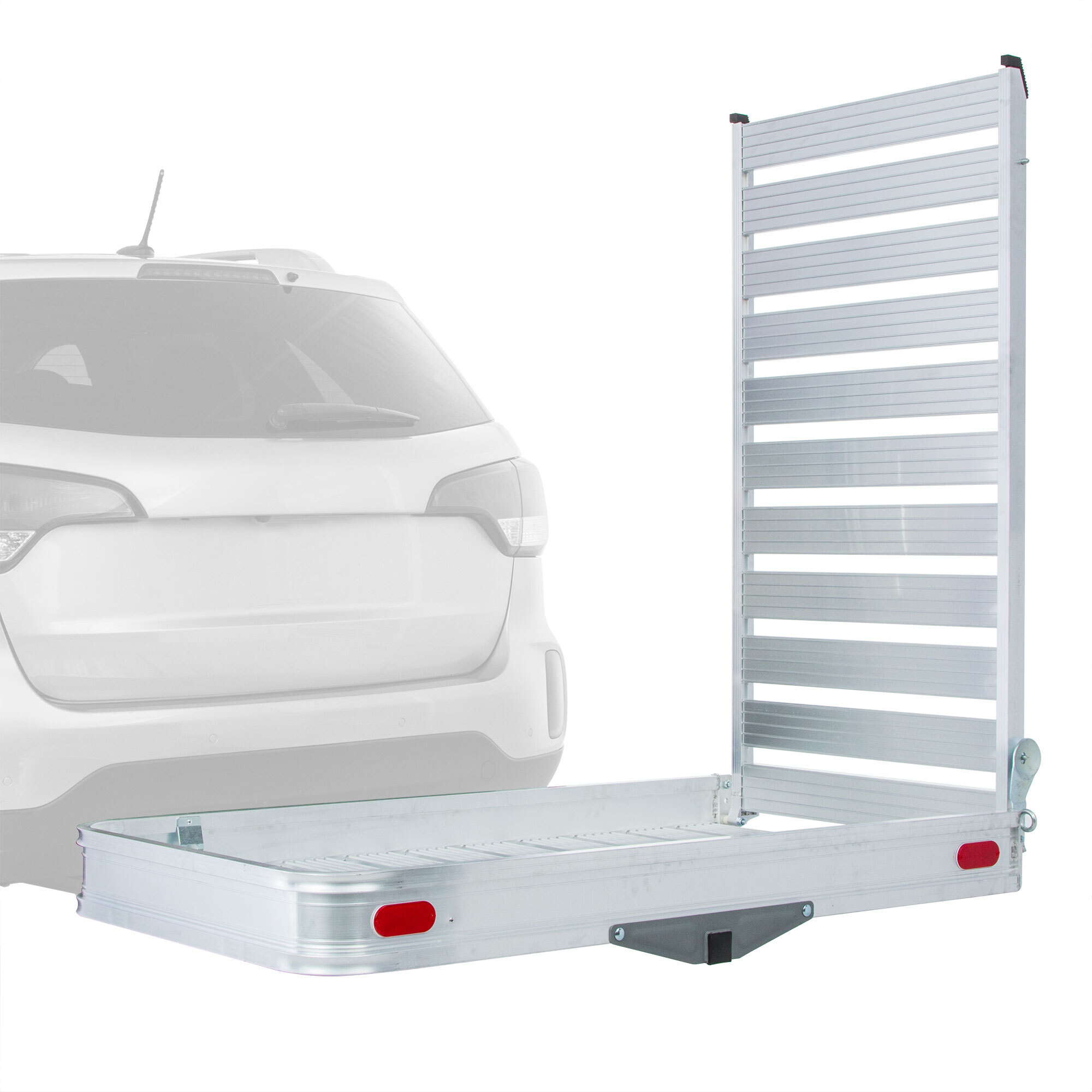 Elevate Outdoor, Alum. Tray Premium Cargo Carrier with Ramp, Capacity 500 lb, Receiver Size 2 in, Material Aluminum, Model# ACC-500